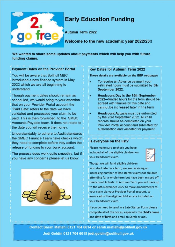 2 year old funding